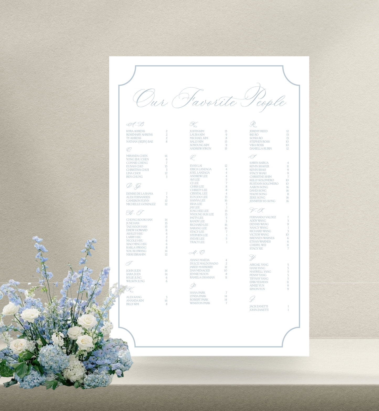 Seating Chart | Balboa Collection