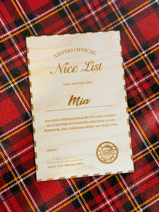 Nice List Certificate | Holiday Shop