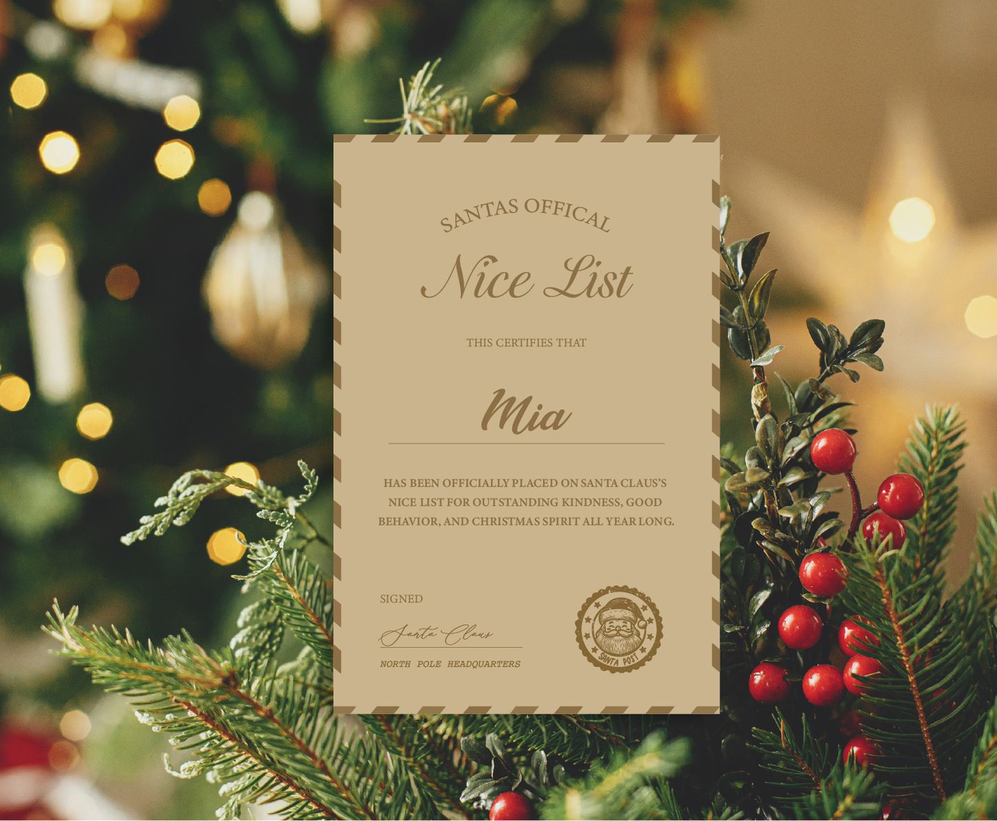 Nice List Certificate | Holiday Shop