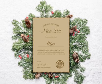 Nice List Certificate | Holiday Shop