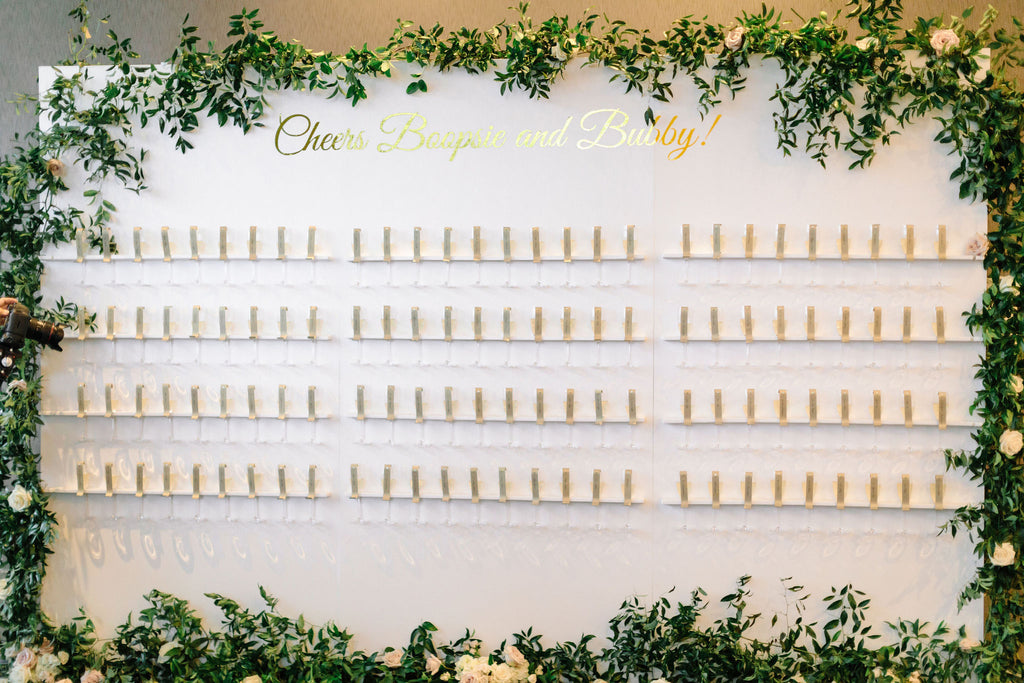 Custom Champagne Walls with 4 Shelves Per Panel